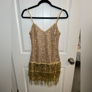 Gold Sequin/Tassel Dress